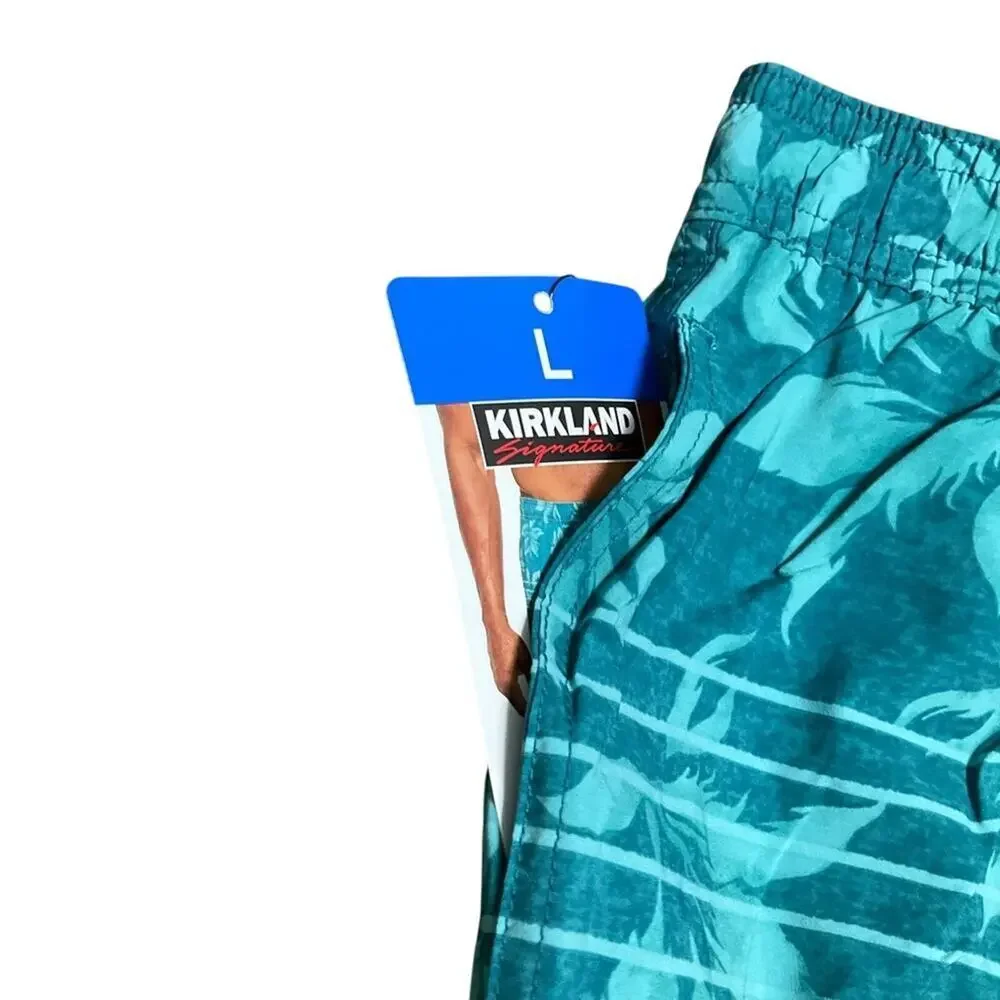 Kirkland Signature Mens Swim Shorts Green Size Large NWT